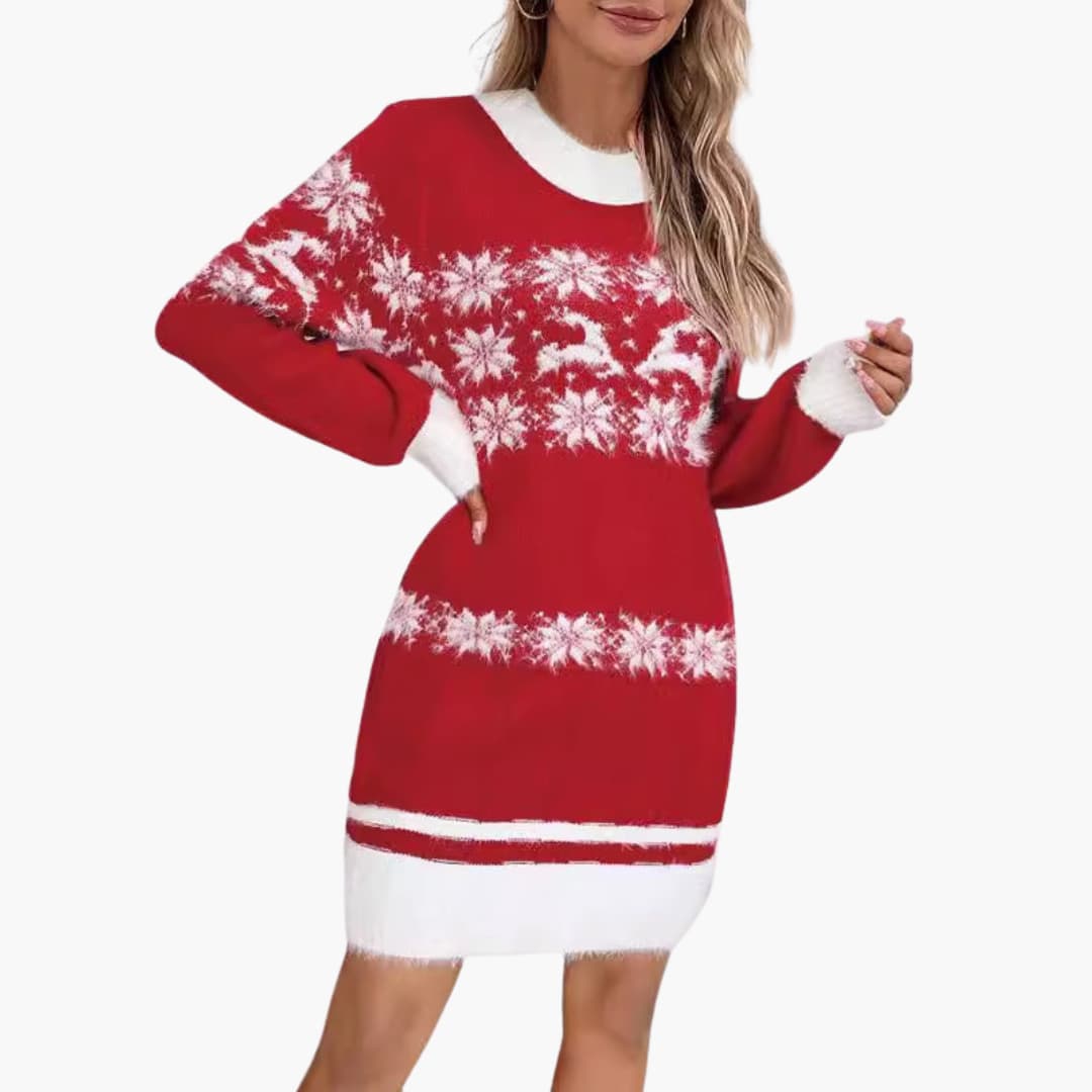 Weihnachtspullover für Damen mit Schneeflocken Design
