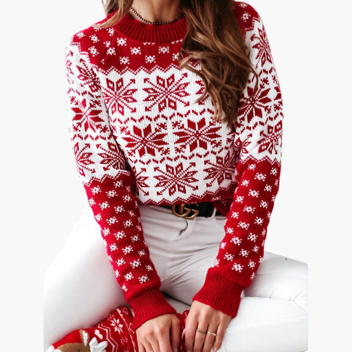 Weihnachtspullover für Damen mit Schneeflockenmotiv