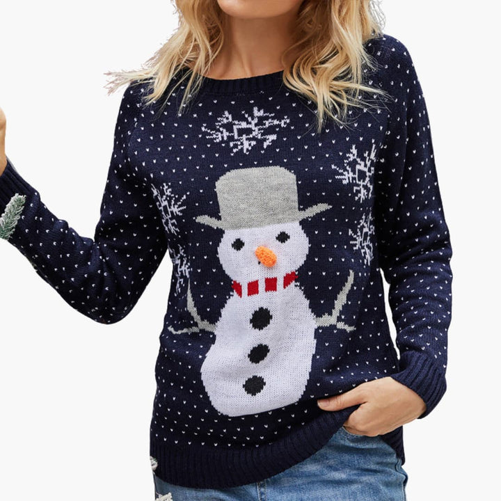 Weihnachtspullover für Damen mit Schneemann Design