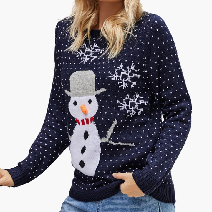 Weihnachtspullover für Damen mit Schneemann Design