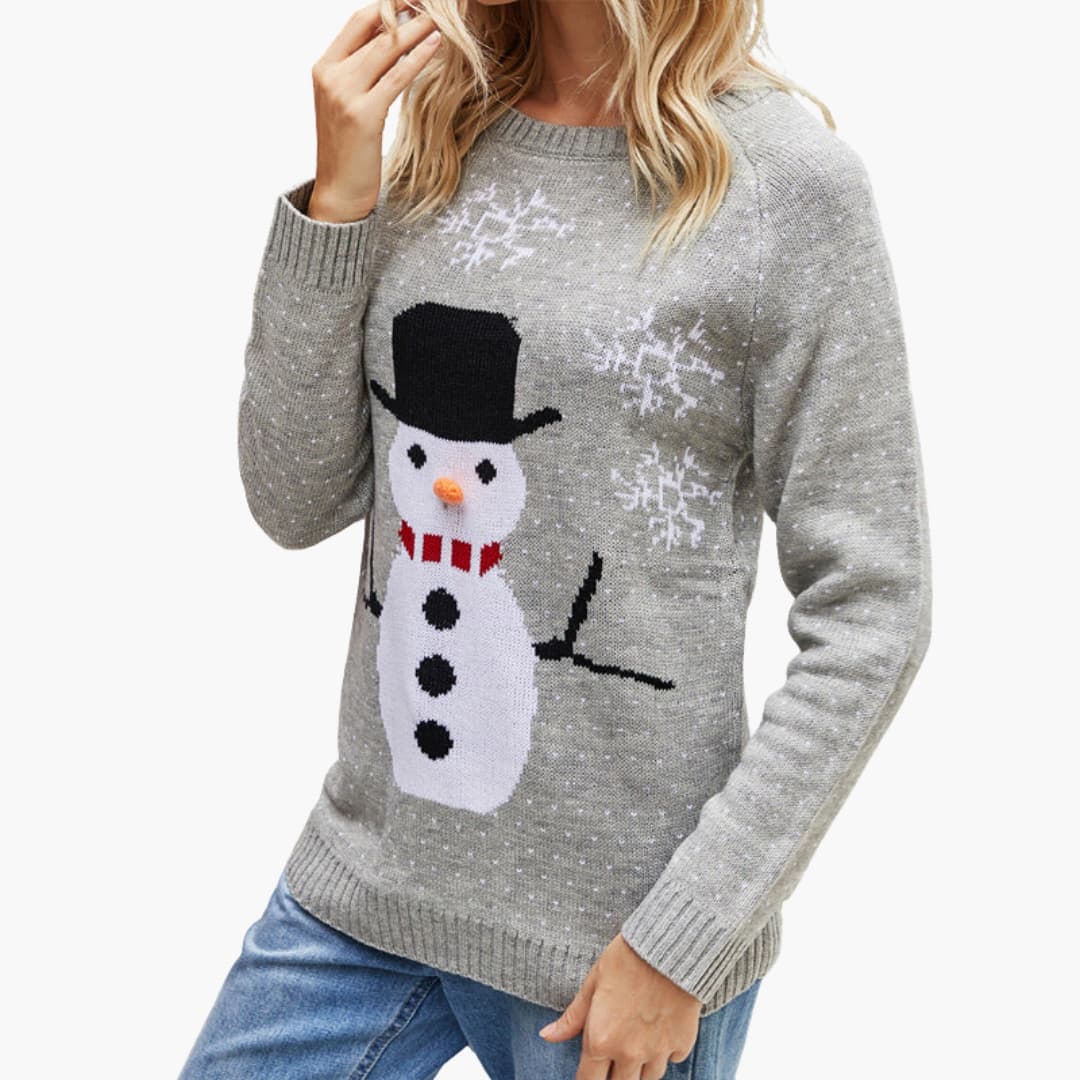 Weihnachtspullover für Damen mit Schneemann Design