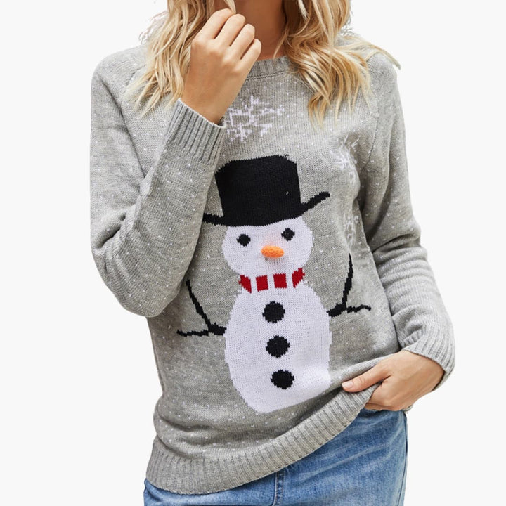 Weihnachtspullover für Damen mit Schneemann Design