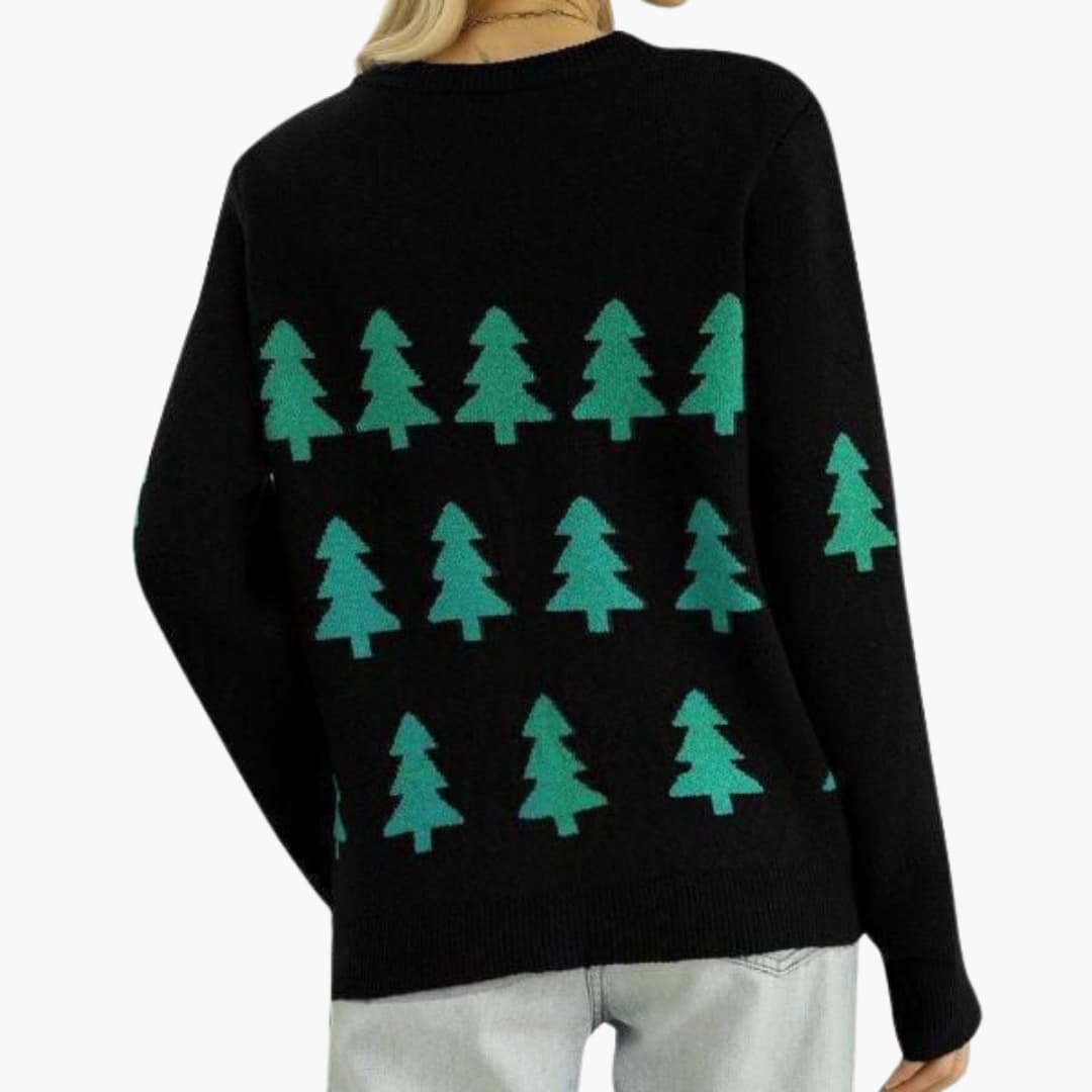 Weihnachtspullover für Damen mit Weihnachtsbaum-Motiv