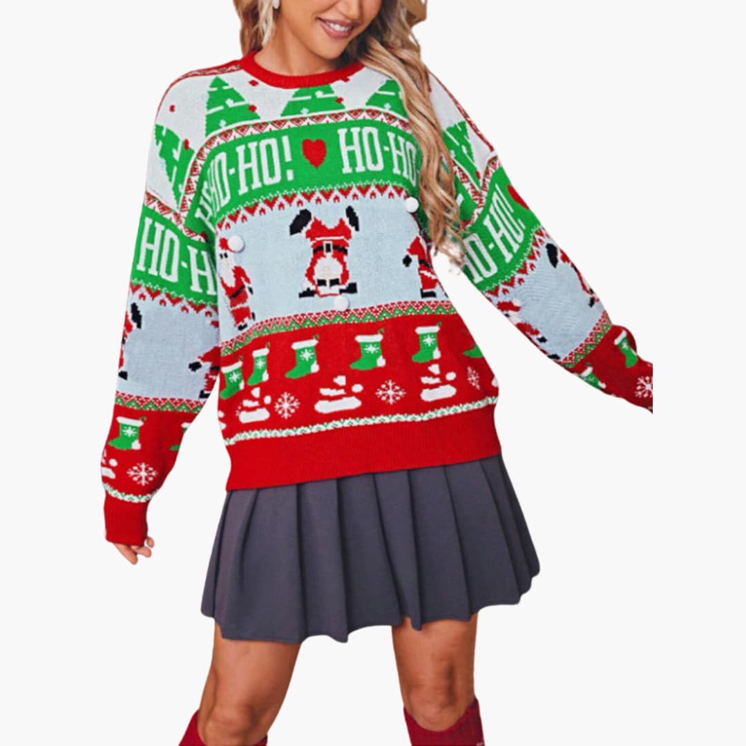 Weihnachtspullover für Damen mit festlichem Design