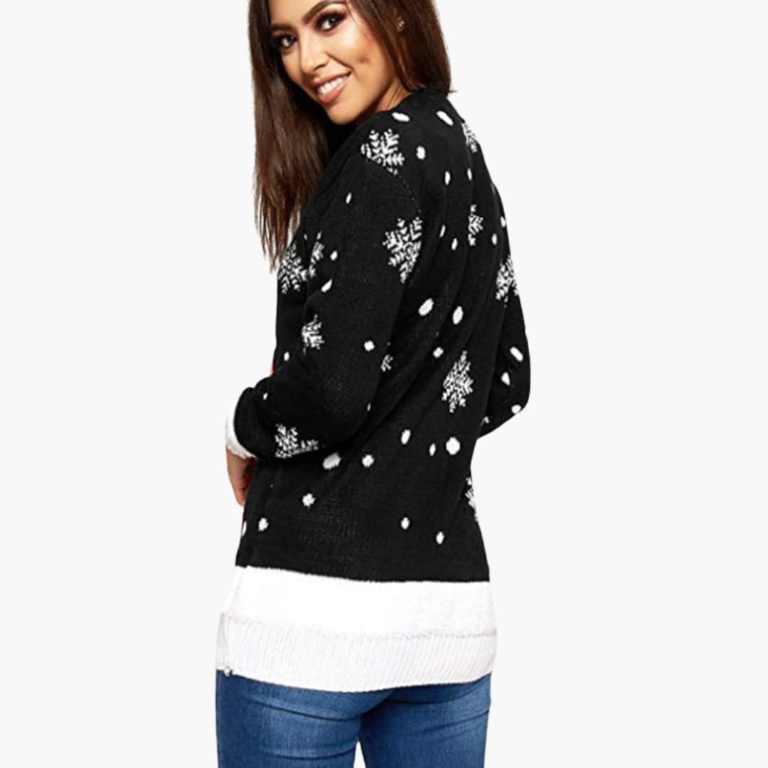 Weihnachtspullover für Damen mit festlichem Design und großem Motiv