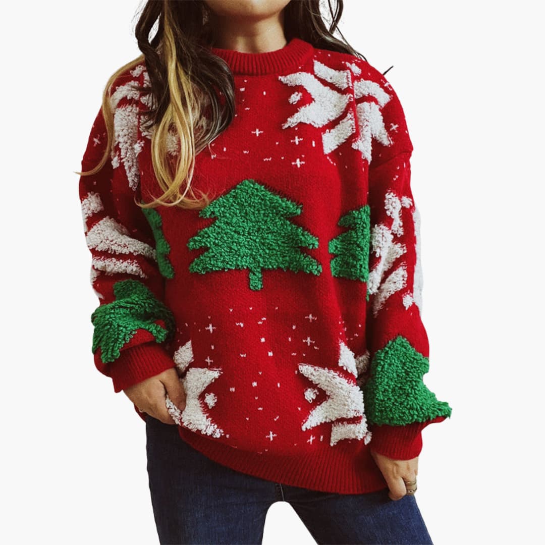 Weihnachtspullover für Damen mit festlichem Motiv