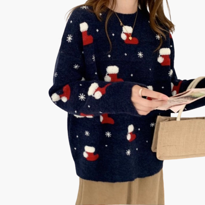 Weihnachtspullover für Damen mit festlichem Motiv