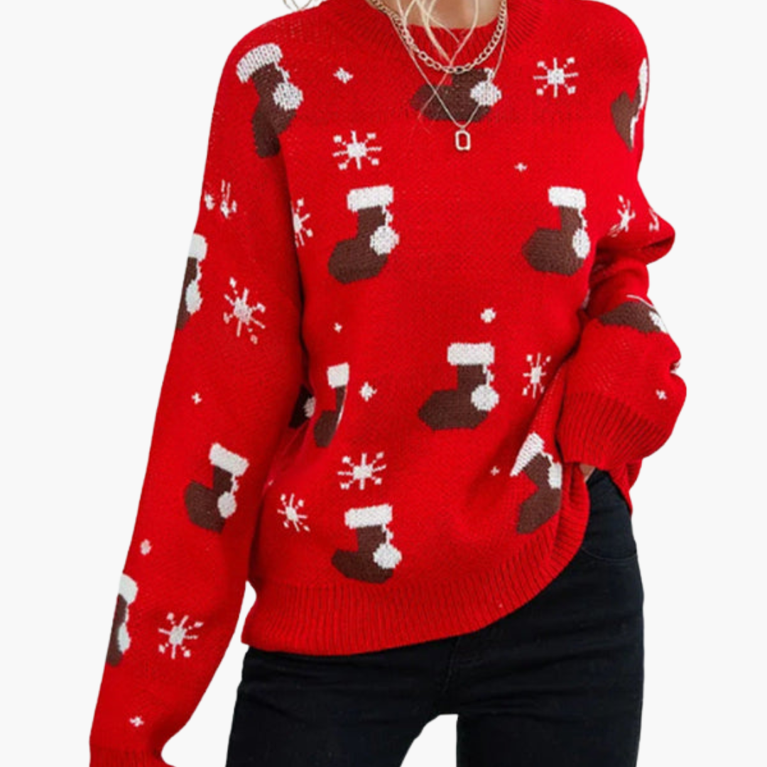 Weihnachtspullover für Damen mit festlichem Motiv