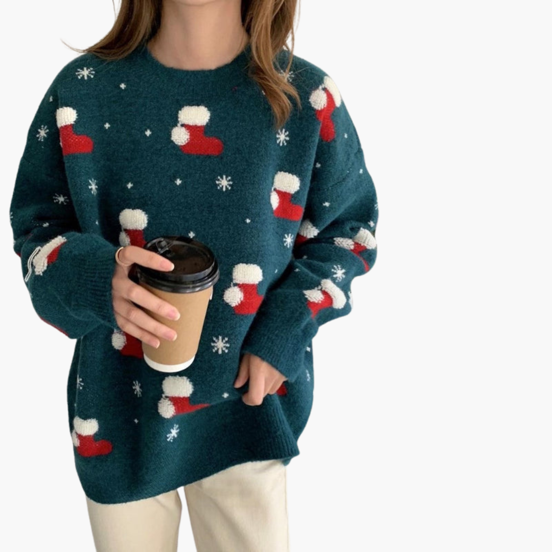 Weihnachtspullover für Damen mit festlichem Motiv