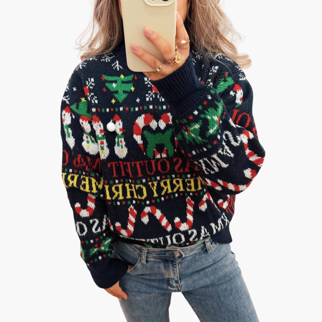 Weihnachtspullover für Damen mit nordischem Design