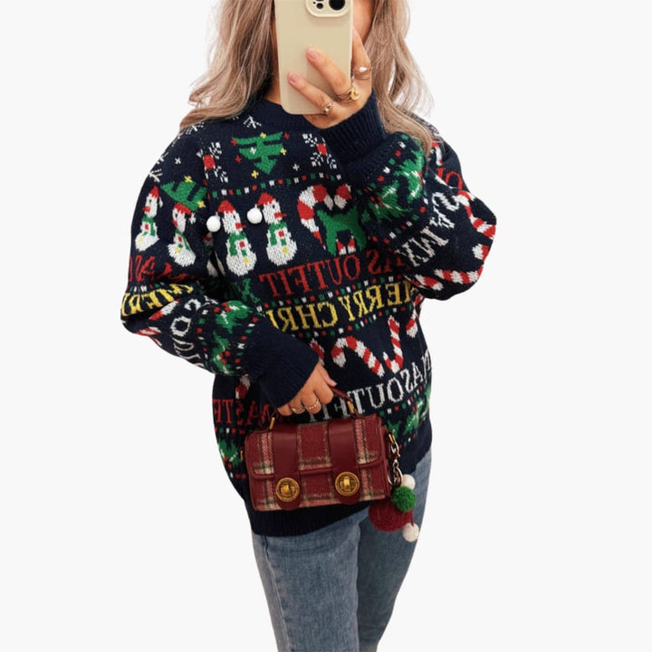 Weihnachtspullover für Damen mit nordischem Design