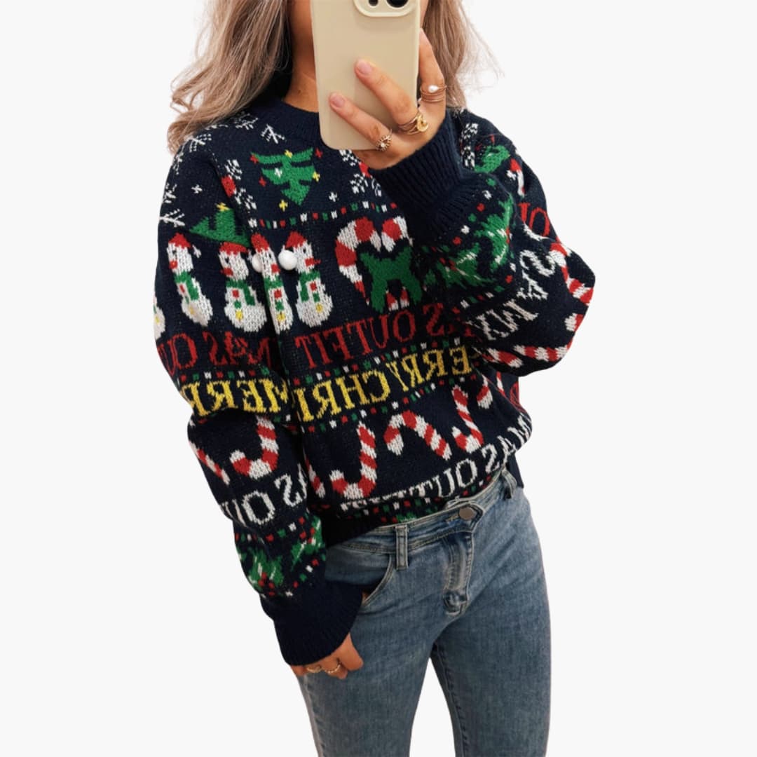 Weihnachtspullover für Damen mit nordischem Design