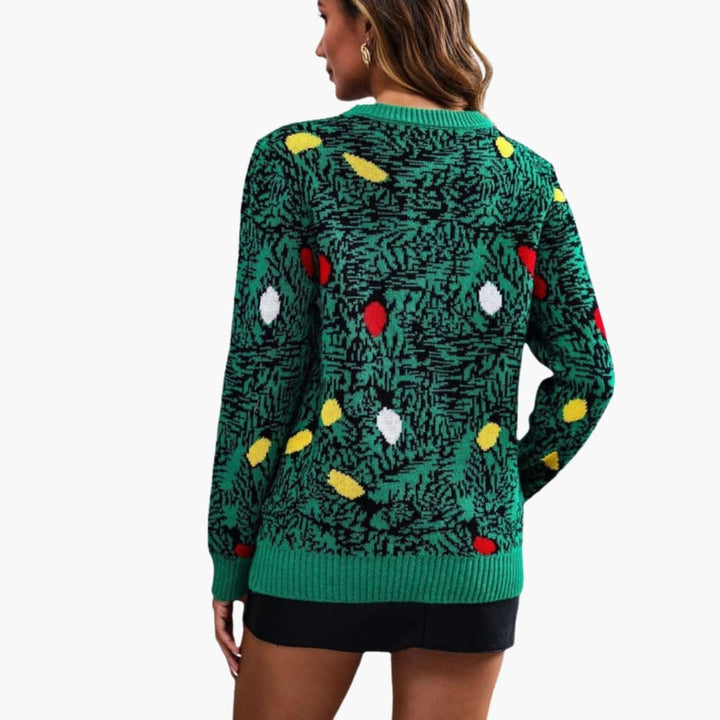 Weihnachtspullover für Damen mit verspieltem Baumdesign