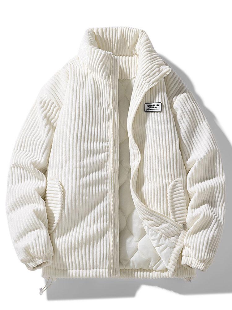 Herren Cordjacke mit Reißverschluss und Rippenstruktur