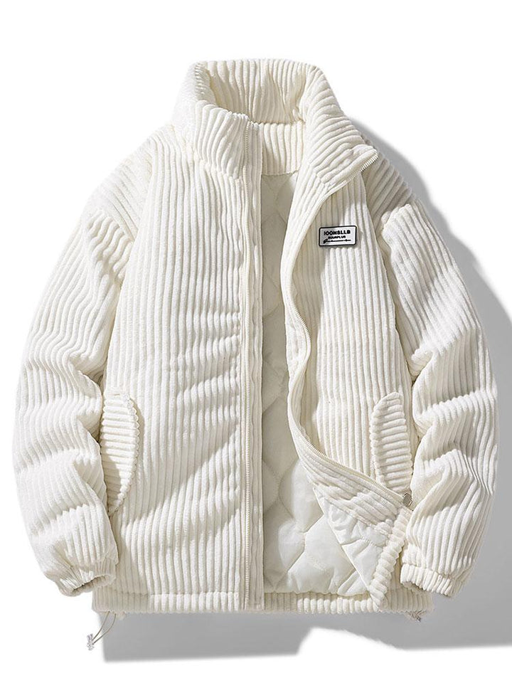 Herren Cordjacke mit Reißverschluss und Rippenstruktur